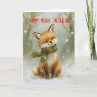 Festive Woodland Fox Holiday Card