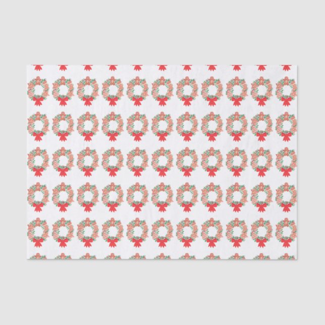 Festive Wreath Christmas Tissue Paper (Front)