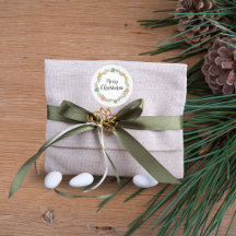 Festive Wreath Merry Christmas Stickers