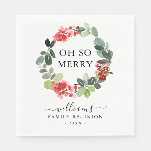 Festive Wreath Oh So Merry Family Reunion Custom