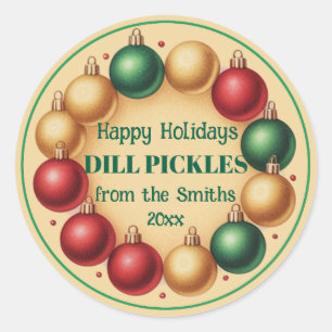 Festive Xmas Personalized Custom Labels Holiday