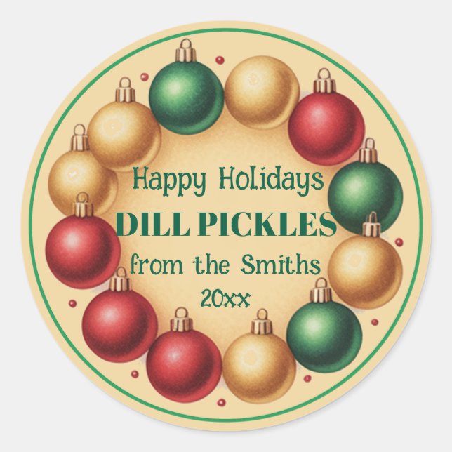 Festive Xmas Personalized Custom Labels Holiday (Front)