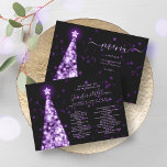 Festive Xmas Tree Purple Wedding Menu Program<br><div class="desc">Elegant & Festive Xmas Tree Purple Wedding Menu Program template,  featuring party program and menu text,  glitter lights Christmas Tree and modern typography script.</div>