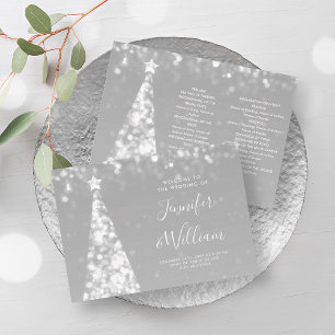 Festive Xmas Tree Silver Wedding Program