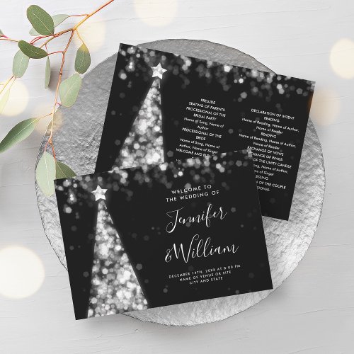 Festive Xmas Tree Silver Wedding Program