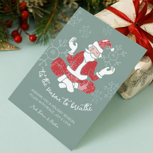 Festive Yoga Santa Season to Breathe Holiday Card