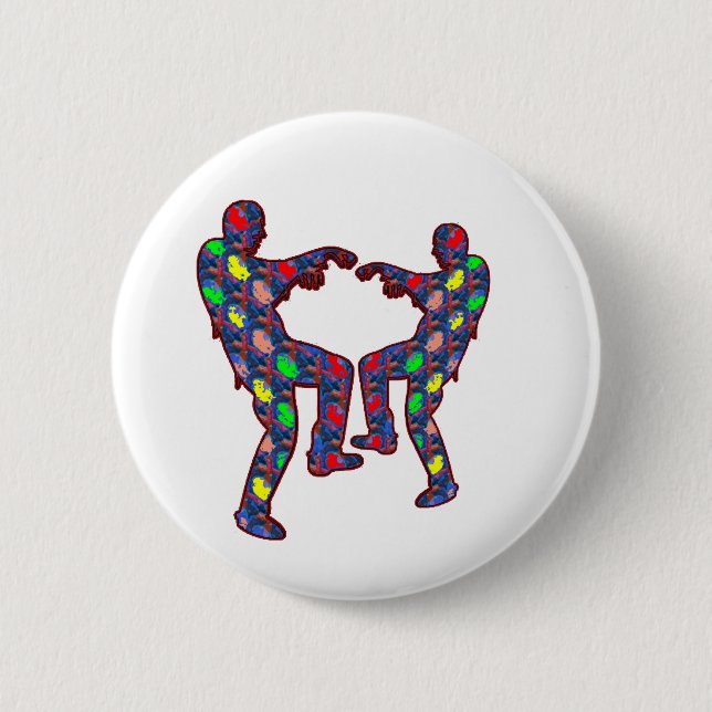 FESTIVE ZOMBIE DANCE PINBACK BUTTON (Front)