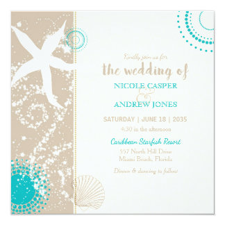 Festively Chic Beach Wedding Invitation