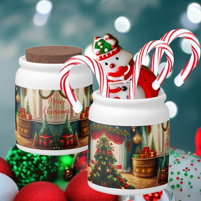 Festively decorated room, traditional Christmas  Candy Jar (Creator Uploaded)