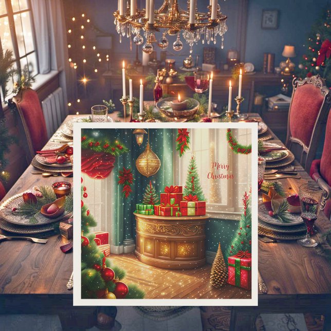 Festively decorated room, traditional Christmas  Napkins (Creator Uploaded)