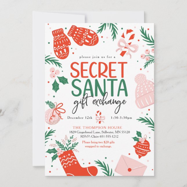 FestiveSecretSanta Invitation (Front)