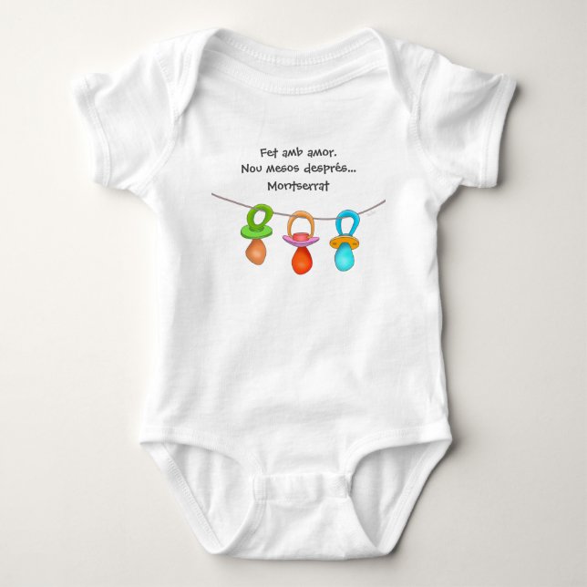 Fet amb amor - nou mesos després - xumets baby bodysuit (Front)