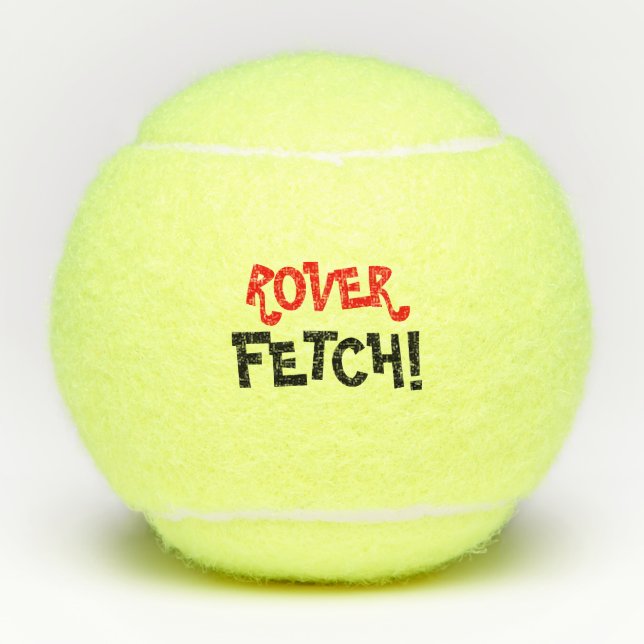 Fetch!  Custom Name for your dog Tennis Balls (Front)