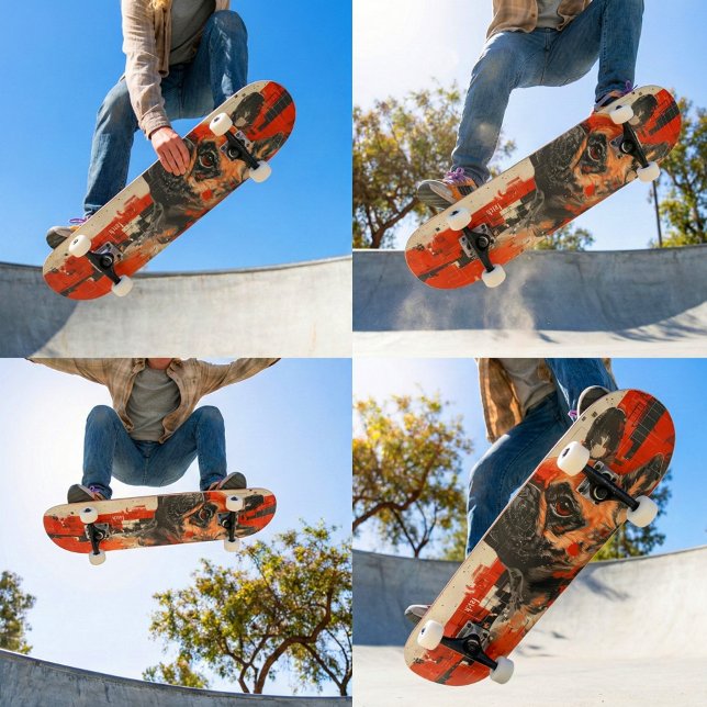 "Fetch" French Bulldog 7 3/4" Skateboard Deck (Action-ready Fetch skateboard deck with bold dog graphic, perfect for street and park riding.)