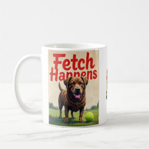 Fetch Happens Humorous dog coffee cup mug 