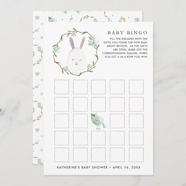 Fetching Easter | Spring Baby Shower Bingo Invitation (Front/Back)