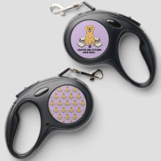 Fetching Good Ideas Retriever Writer Lilac Design Retractable Pet Leash