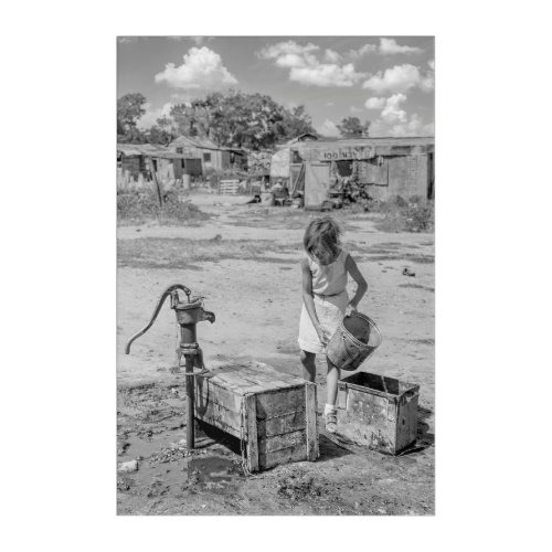 Fetching Water for the Family _ Oklahoma 1939 Acrylic Print