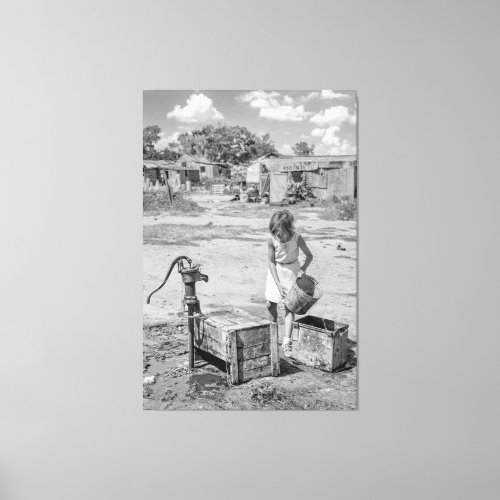 Fetching Water for the Family _ Oklahoma 1939 Canvas Print
