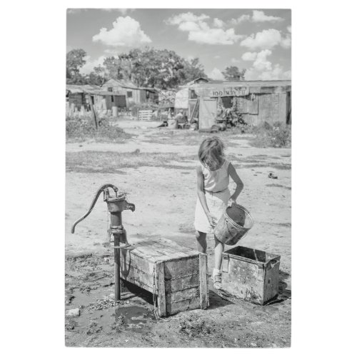 Fetching Water for the Family _ Oklahoma 1939 Metal Print