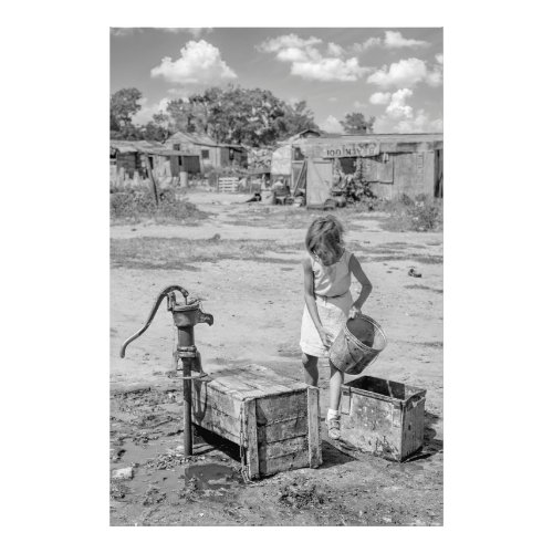 Fetching Water for the Family _ Oklahoma 1939 Photo Print