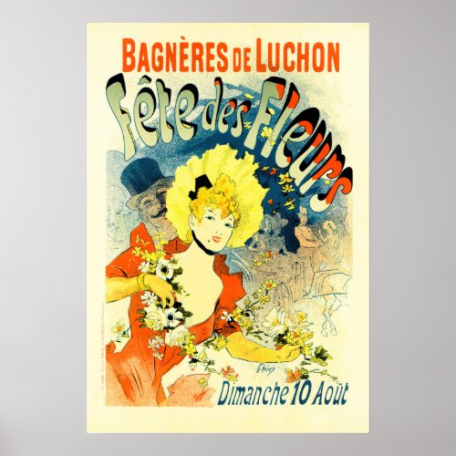 FETE Des FLEURS Jules Cheret Women Pin Up French Poster
