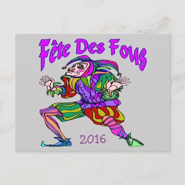 Fete Des Fous Mardi Gras 2016 edit Postcard (Front)