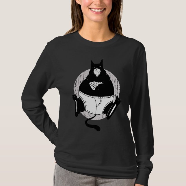 Fette Cat Loves Pizza All Was I Need Is Meine T-Shirt (Front)