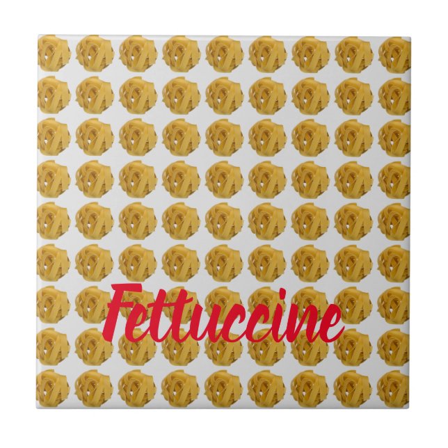 Fettuccine Pasta Noodle Pattern for Food Lover Ceramic Tile (Front)