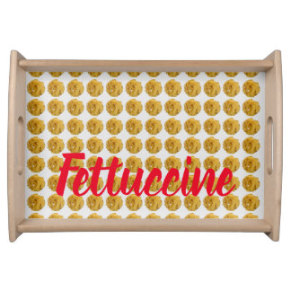 Fettuccine Pasta Noodle Pattern for Food Lover Serving Tray