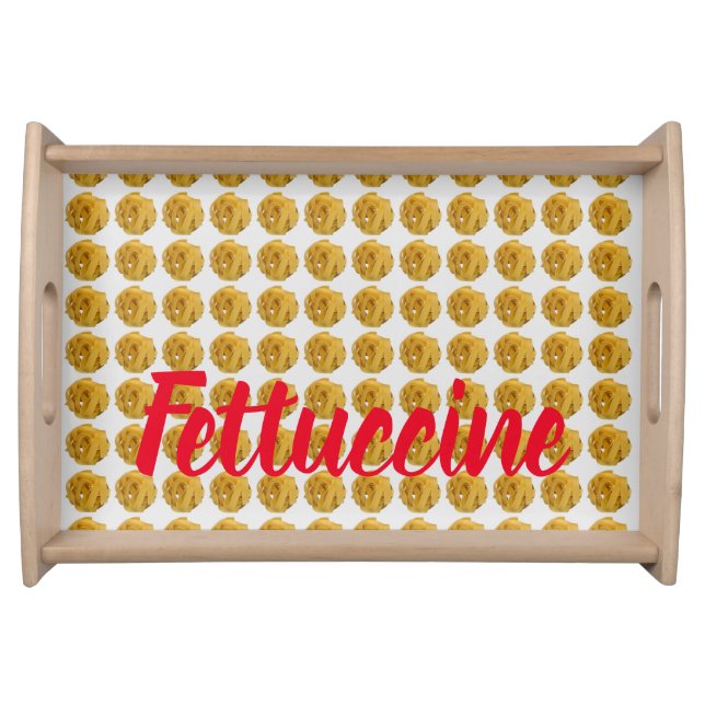 Fettuccine Pasta Noodle Pattern for Food Lover Serving Tray (Front)