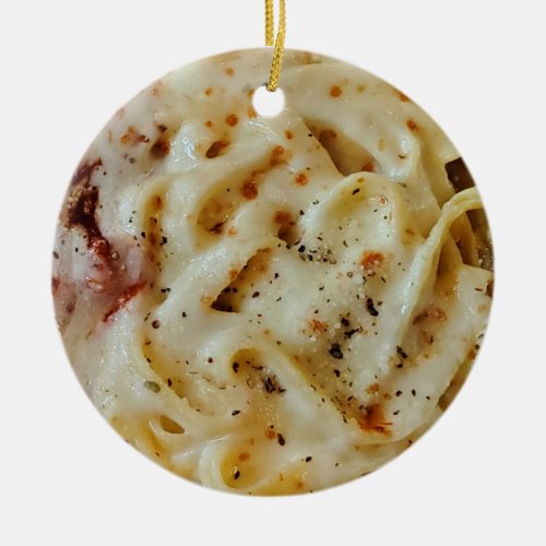 Fettuccini Pasta Funny Food Ceramic Ornament