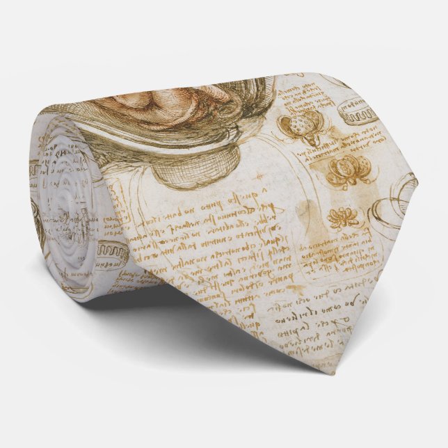 Fetus Drawings by Leonardo Da Vinci Tie (Rolled)