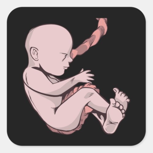 Fetus Graphic Square Sticker