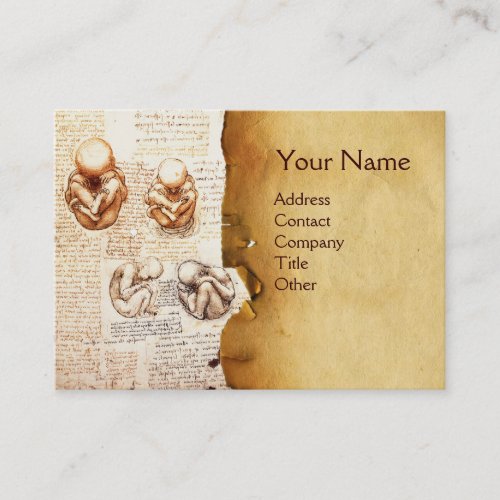 Fetus in the WombOb_Gyn Doctor Medical Monogram Business Card