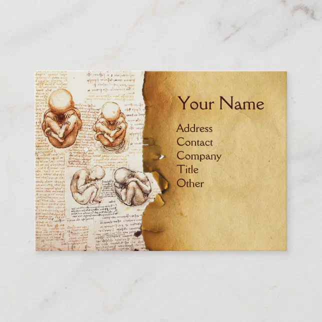 Fetus in the Womb,Ob-Gyn Doctor, Medical Monogram Business Card | Zazzle