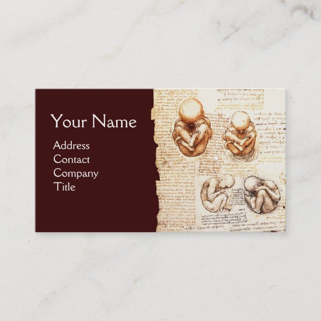Fetus in the Womb,Obstetrics,Gynecology,Medical Business Card (Front)