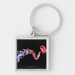 Fetus with an umbilical cord made of DNA strands Keychain