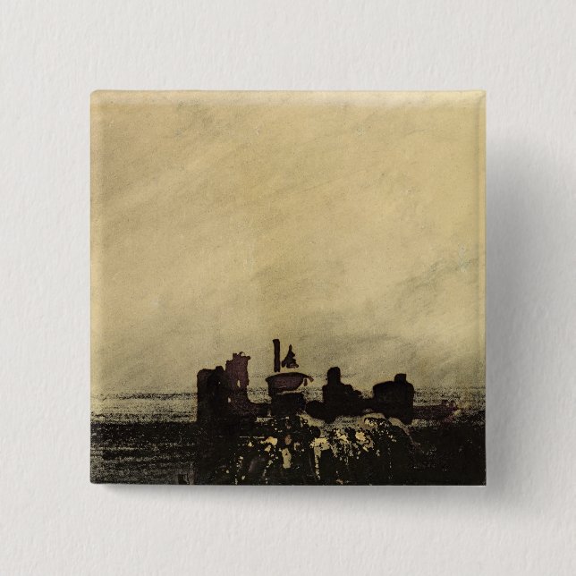 Feudal Ruins Pinback Button (Front)