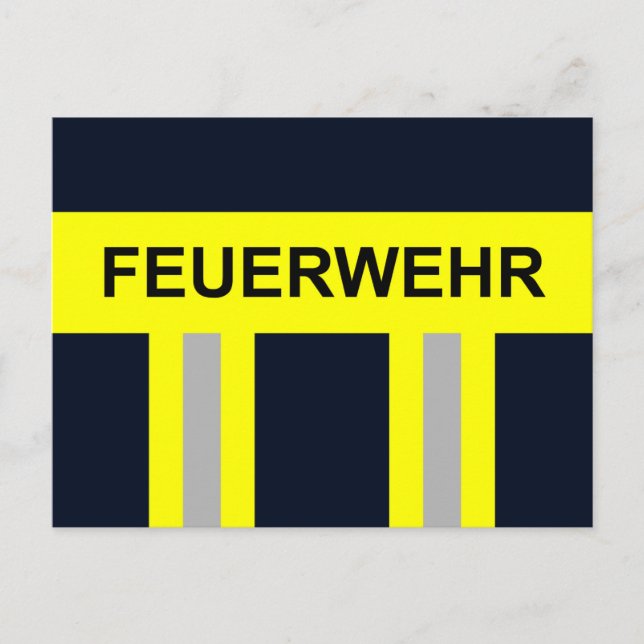 Feuerwehr Symbol Uniform Blau Postcard (Front)