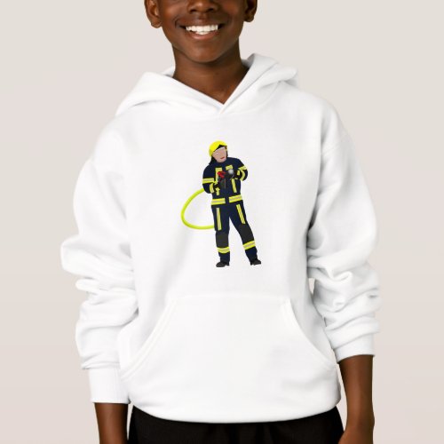 Feuerwehrmann in blauer Einsatzkleidung Hoodie