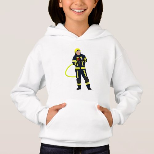 Feuerwehrmann in blauer Einsatzkleidung Hoodie