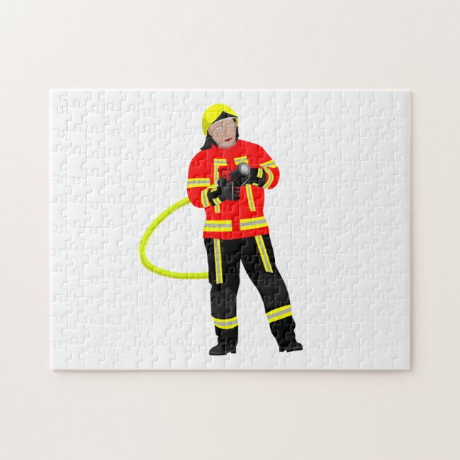 Feuerwehrmann in Einsatzkleidung  Jigsaw Puzzle (Horizontal)