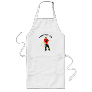 Feuerwehrmann in Einsatzkleidung  Lange Schürze Long Apron