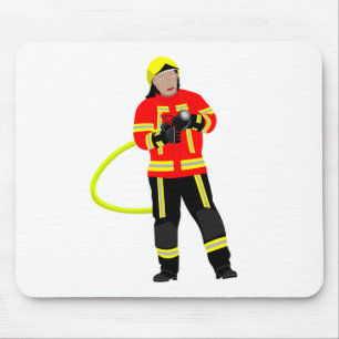 Feuerwehrmann in Einsatzkleidung Mousepad