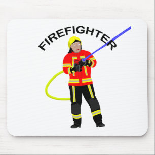 Feuerwehrmann in Einsatzkleidung Mousepad