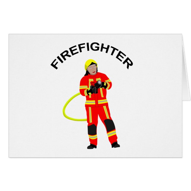Feuerwehrmann in roter Einsatzkleidung Cards (Front Horizontal)