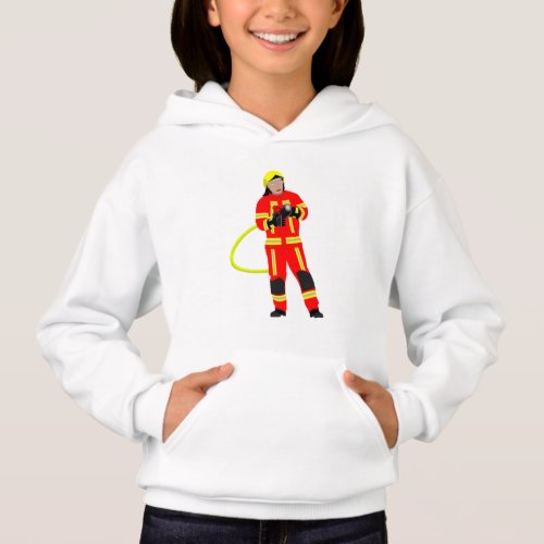 Feuerwehrmann in roter Einsatzkleidung Hoodie