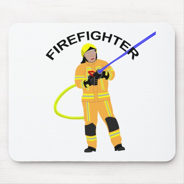 Feuerwehrmann in sandfarb Einsatzkleidung Mousepad (Front)