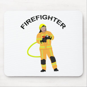 Feuerwehrmann in sandfarb Einsatzkleidung Mousepad